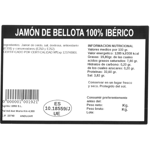 Jamón de Bellota 100% ibérico | Compra Productos online 2