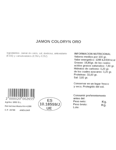 Jamón Coloryn Oro | Compra Productos online