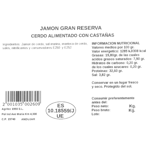 Jamón Gran Reserva | Compra Productos online 2