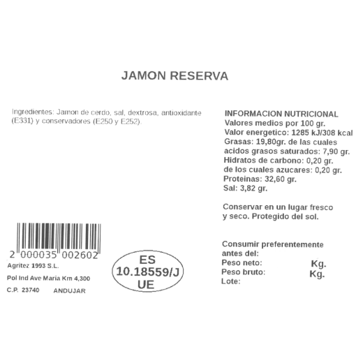 Jamón Reserva | Compra Productos online 2