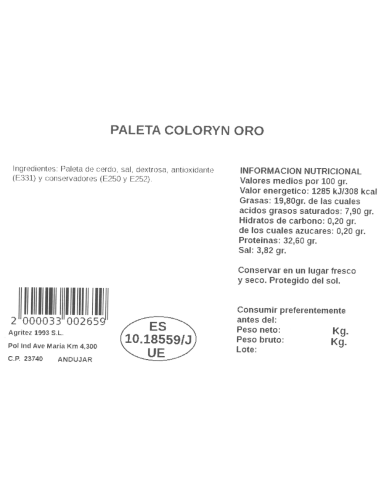 Paleta Coloryn Oro | Compra Productos online