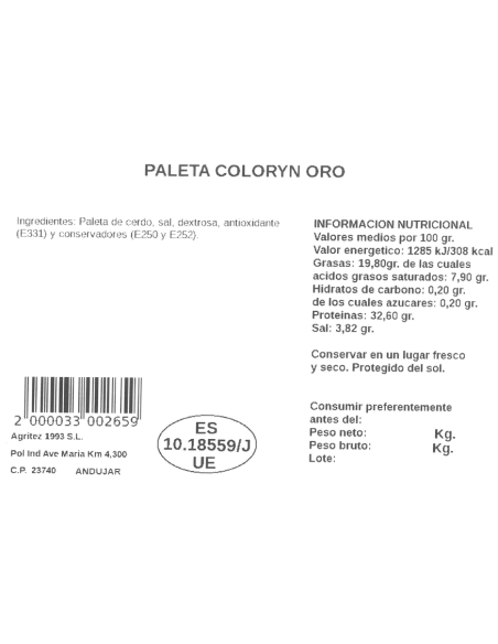 Paleta Coloryn Oro | Compra Productos online