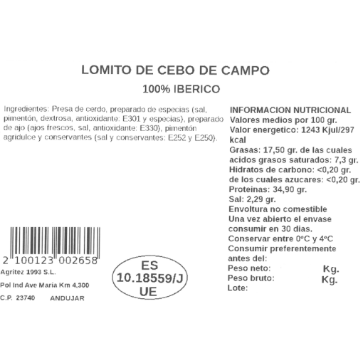 Lomito de cebo de campo 100% iberico | Compra Productos online 2