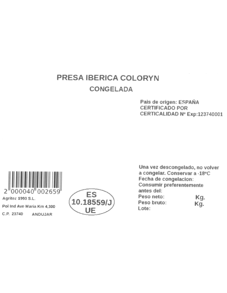 Presa ibérica coloryn | Compra Productos online