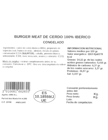 Hamburguesas 100% ibéricas | Compra Productos online