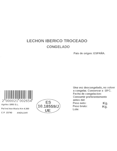 Lechón ibérico troceado | Compra Productos online