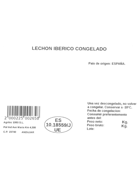 Cochinillo ibérico para asar | Compra Productos online